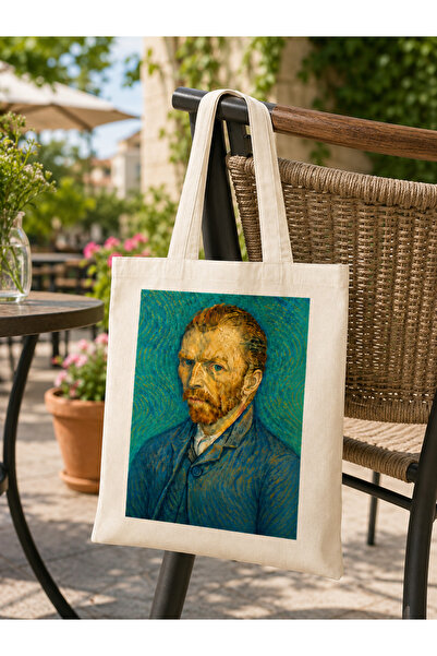Tomris Hatun Van Gogh Series Printed Raw Cloth Bag, Shoulder Bag, Shopping Cl...