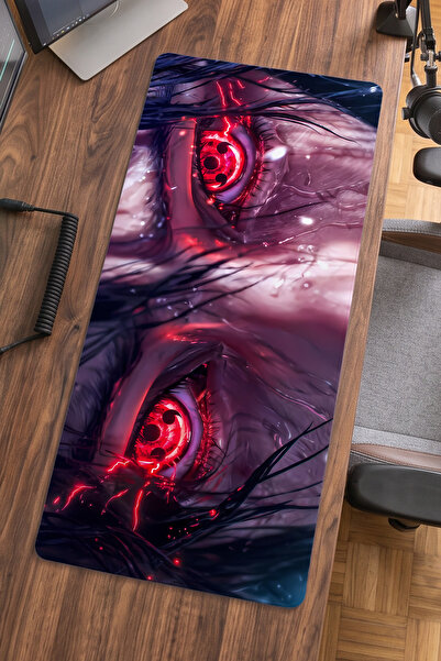 Milura Itachi Göz Figürü 40x90 ProControl Mouse Pad Gaming Mousepad Kaymaz Ta...