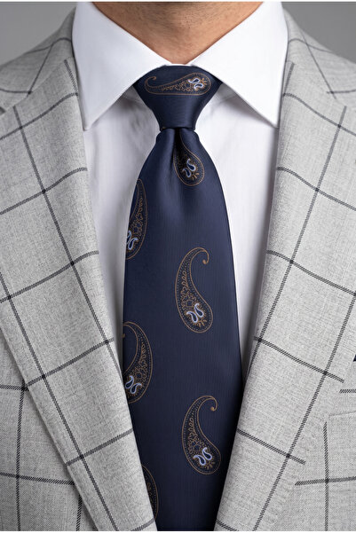 CROATE Luxury Collection Microfiber Men's Tie |   Shawl Pattern Navy Blue