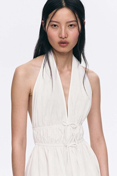 H&M Drawstring-detail halterneck dress
