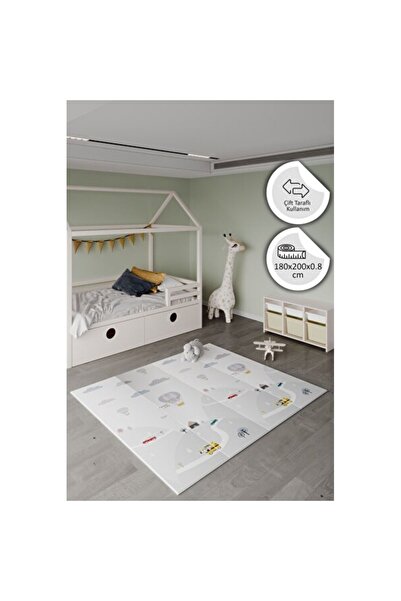 Empressco Renkli Çift Taraflı Oyun Matı, Katlanabilir ve Boyut 180x120 cm