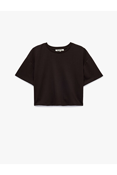 Koton Comfortable Fit Crew Neck Short Sleeve Crop T-Shirt