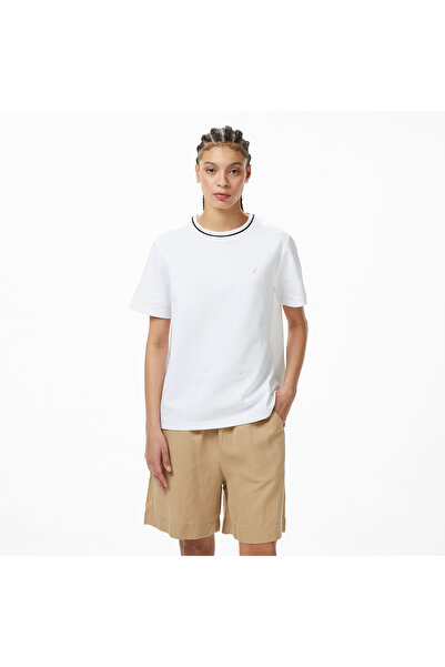 Nautica Kadın Beyaz Regular Fit T-Shirt
