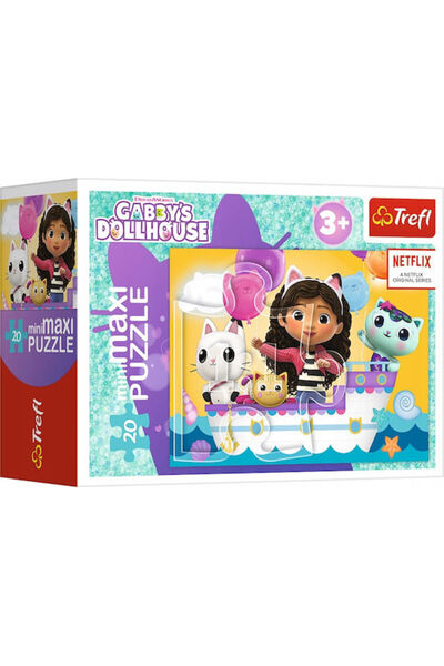 Trefl Puzzle pentru copii Căsuța lui Gabi cu pisici, pentru 3+ ani, 20 piese