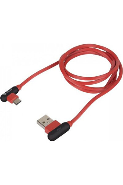 Natec Unghi (90 ° Cablu USB 2.0 standard USB-C tată - USB-A roșu 1m