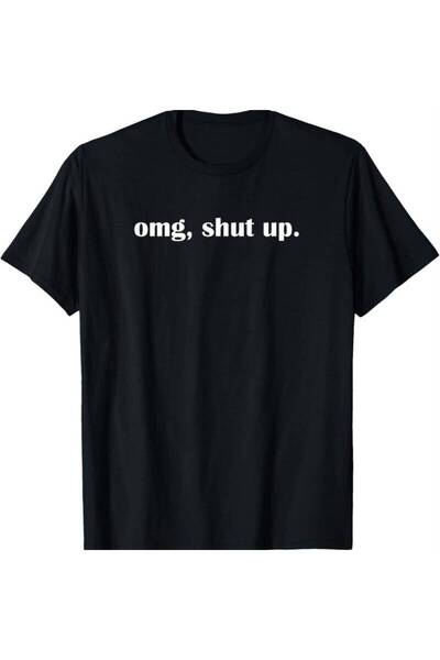 BASEPULSE تي شيرت رجالي بطباعة ساخرة "OMG, SHUT UP" - قميص ناعم وقابل للتنفس ...