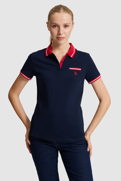 U.S. Polo Assn. Kadın Lacivert Polo Yaka Basic Tişört 50323455-VR033