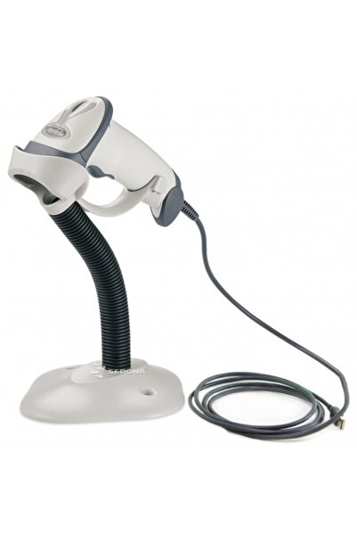 Zebra Cititor de coduri de bare 1D Symbol LS2208 USB Alb Cu suport