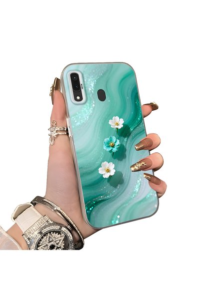 Hontinga Samsung Galaxy A20 Compatible Silicone Edge Hard Back Case Couple Ph...