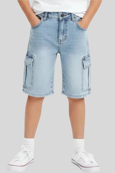 ww waka waka kids store Men's Denim Capri Pants with Cargo Pockets