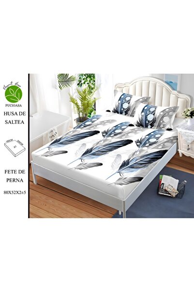 naniland.ro Husă de Pat Finet 2 Persoane 3 Piese cu Elastic 180x200 cm, Model...