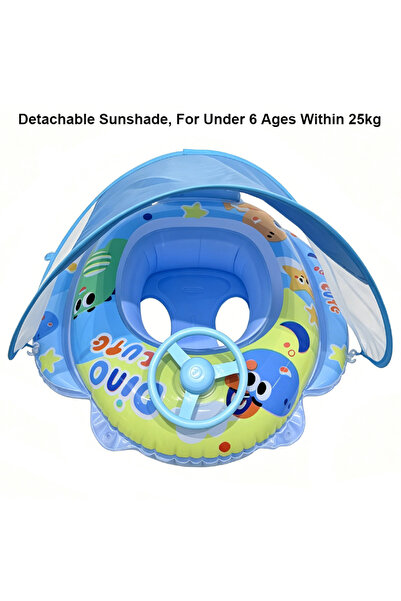 Choice Blue Sunshade Swim Tube Inflatable Swimming Seat Ring Pool Float Swim ...