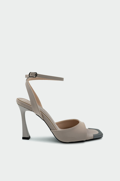 LAMİNTA Tolts Accessory Detailed Women's Mink Heeled Shoes