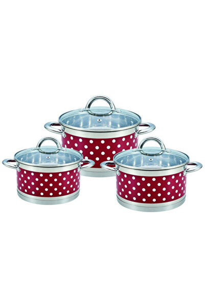 Bohmann Set de oale din inox cu buline, Bohmann, 6 piese, inclusiv inductie, ...