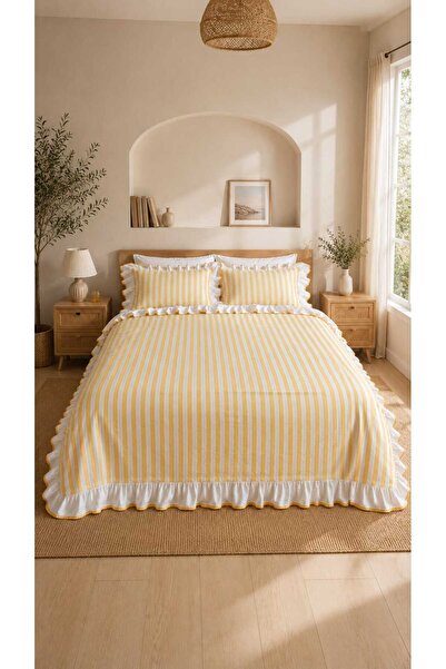 HAVLUSAN Ruffled & Patterned Sheetless Duvet Cover Set, Stylish Bedroom