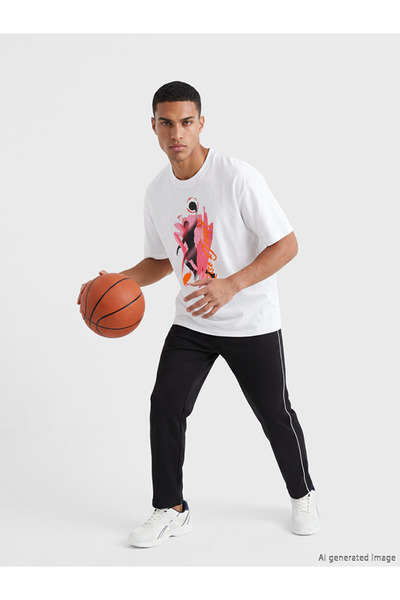 LC Waikiki Tricou sport bărbătesc cu guler rotund, oversize, imprimat