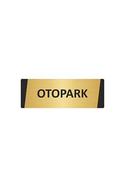 Özarslan Dizayn Car Parking Metal Warning Sign 10X20 cm Gold Color