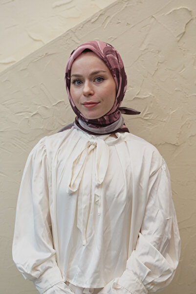 efdal şal eşarp Abstract Floral Pattern Voile Soft Scarf