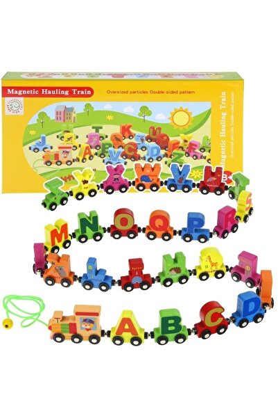 CasaDesteapta.ro Tren Educațional din Lemn cu Literele Alfabetului – 27 Piese...