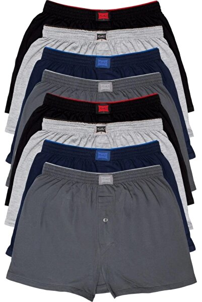 RIVANI Men's 6-Pack Combed Cotton Boxer Briefs, Elastic Waistband, Assorted C...