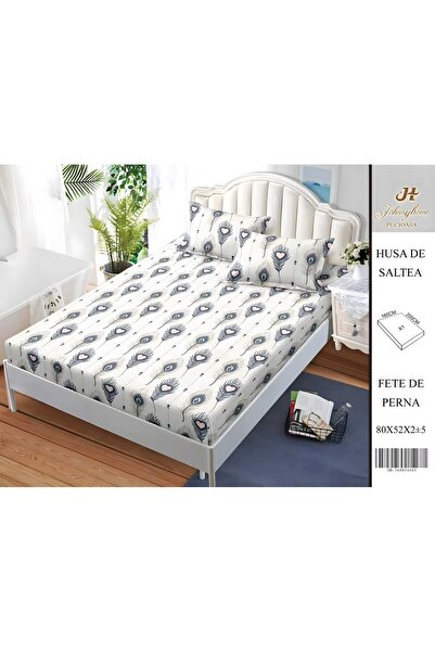 naniland.ro Husă de Pat Bumbac Satinat 2 Persoane 3 Piese cu Elastic 160x200 ...