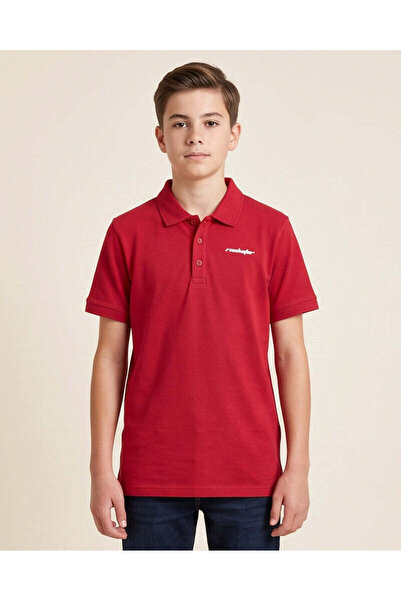 REDTAG Senior Boys Maroon Printed Polo T-Shirt
