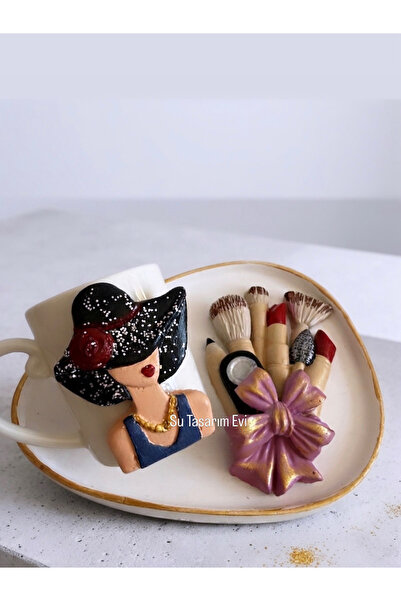 sutasarimevi Su Design House - Handmade Design Makeup-Themed Porcelain Cup an...