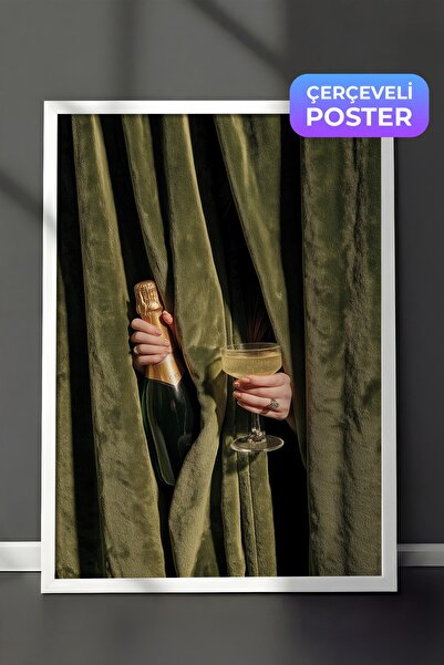 Postifull Poster sa šampanjcem i peharom, poster u beloj ramovini, serija "St...