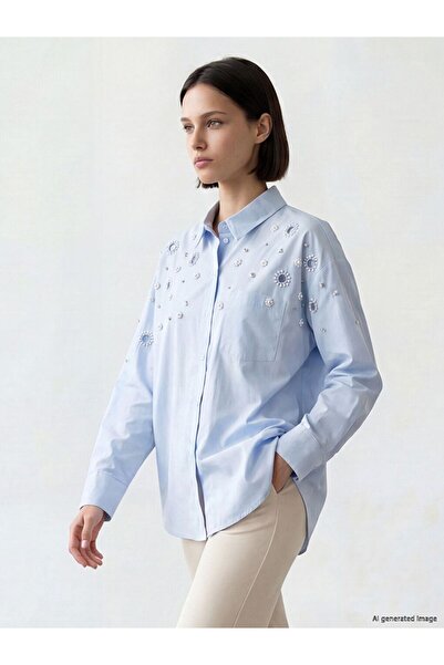 LC Waikiki Lcw Comfort Blue Stone Women's Shirt