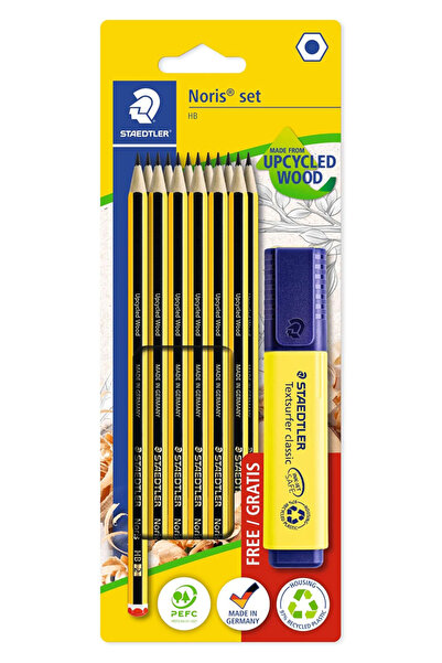 Staedtler σετ ξύλινα μολύβια με μαρκαδόρο υπογράμμισης Noris 120-BK12P1, εξάγ...