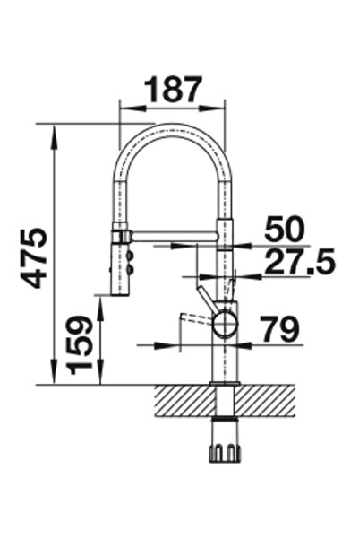 Blanco Catris-S Flexo Chrome Μπαταρία Κουζίνας