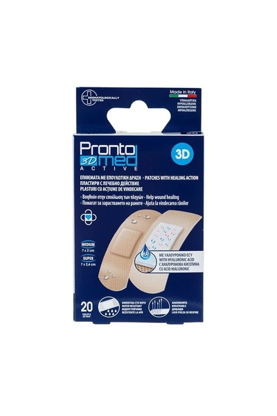 PRONTOMED Plasturi cu Hialuronat, 20 buc, 2 marimi, protectie confortabila pe...