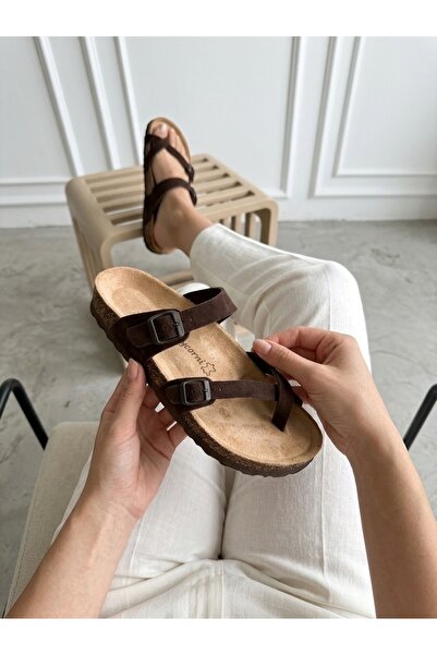 Mycorni Women's Men's Genuine Leather Suede Orthopedic Anatomical Cork Sole F...