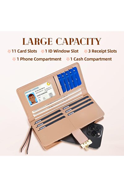 Generic Sweet Cute Chocolate Women's Long Leaf Bifold Wallet Leather Card Hol...