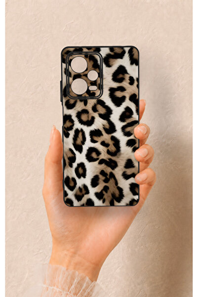Vip Case Redmi Note 12 Pro 5G Uyumlu Leopar Derisi Desenli Silikon Kılıf