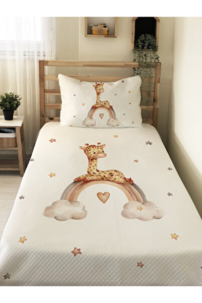 milbaygrup Giraffe Patterned Baby and Kids Printed Single Pique Set 160X220 cm