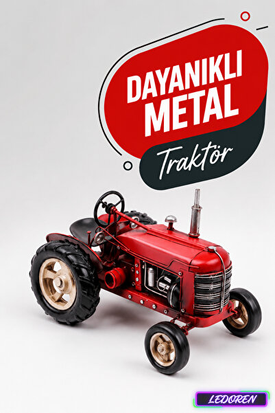 L'eDoren Dekoratif Metal Traktör Biblo Eskitme Hediyelik Maket 0604E-172