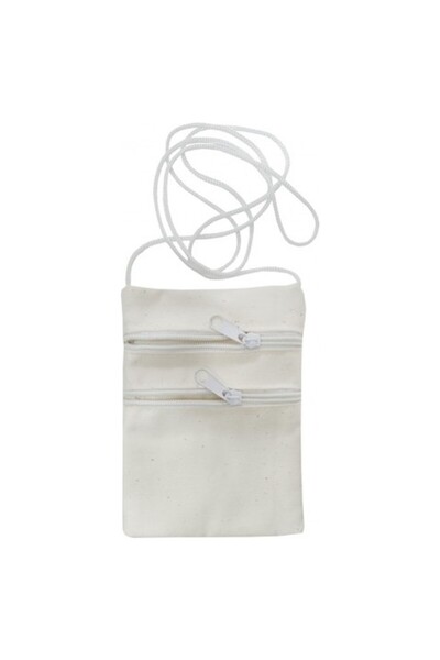 Yasir Neck Strap Money Pouch, Double Compartment, White Color, 2 Pieces, Mone...