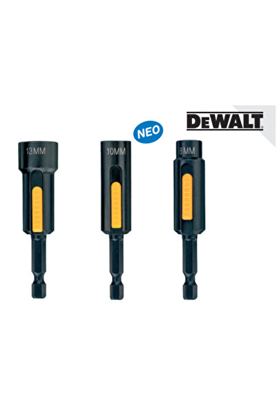 Dewalt DT7460 Μαγνητικά Καρυδάκια Αυτοκαθαριζόμενα Σετ 3τμχ 7.5 × 8,10,12 mm
