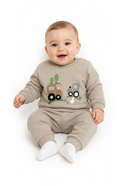 Oz Baby Baby Boy Seasonal Cotton 2-Piece Set Embroidered Patterned Sweatshirt...