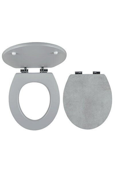 FERRO WC SEATS SOFTSTONE1 Κάλυμμα λεκάνης MDF Π37.2cm Γκρι Ανοιχτό