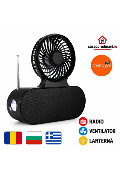 ANY SHOP MARKET Boxă Portabilă Bluetooth 5.0 cu Ventilator, Radio FM, Lantern...