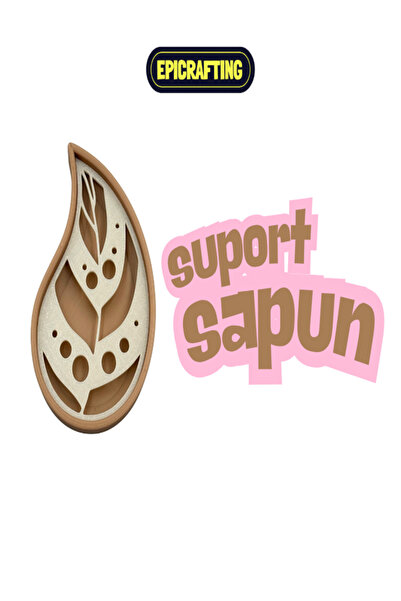 Epic Crafting Suport pentru săpun, design decorativ minimalist, forme naturale, grilaj pentru scurgerea apei, accesoriu baie premium