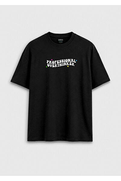 Darkia Professional Overthinker Written Y2K Design Printed Relaxed Fit Unisex...