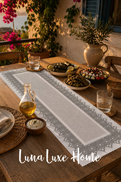 Luna Luxe Home Özel Tasarım Etnik Desen Premium Dijital Baskı Runner (40x140cm)
