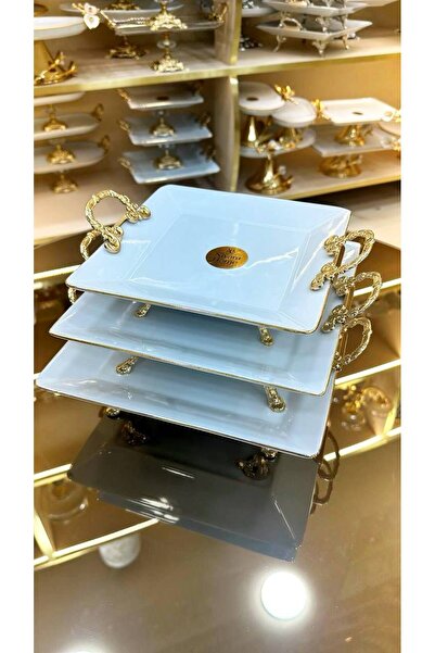 Niyara home 3-Piece Short Porcelain Set with Metal Legs ❇️ 21X21 1 ❇️ 24X24 ❇...