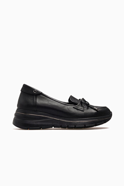 Mammamia Women's Leather Casual Shoes 26Y D26Ya-3195 Black