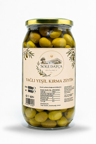 SOLE DATÇA YAĞLI YEŞİL KIRMA ZEYTİN 640 GR
