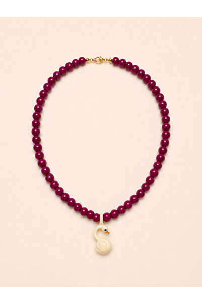 Elvia Atelier Murano Kuğu Cam Kolye pembe