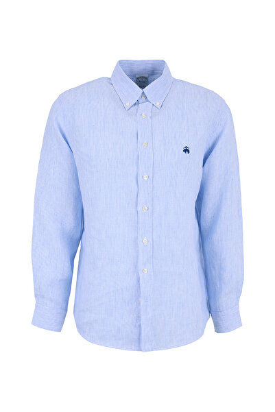 BROOKS BROTHERS Mavi Erkek Düğmeli Regular Fit Gömlek BBSS26MSH027